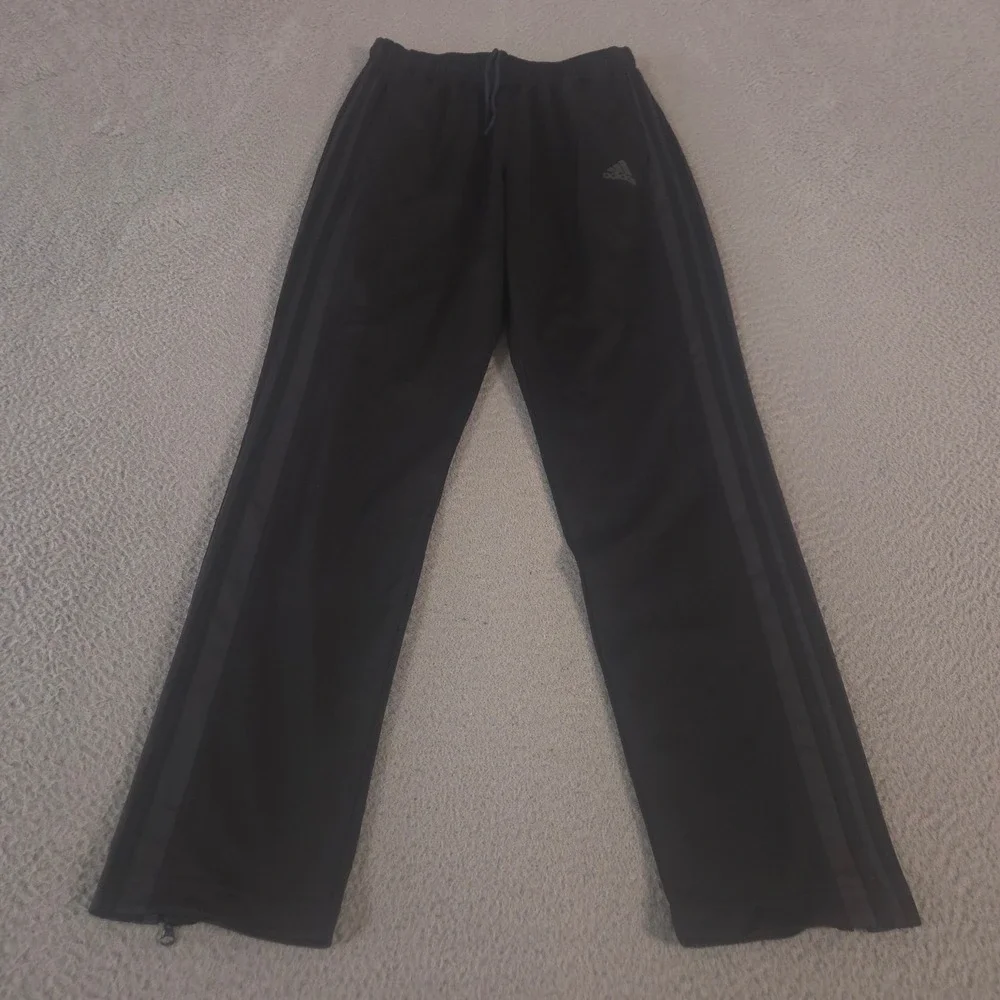 Adidas Pants Mens Medium Black 3-Stripes Tricot Tapered Track Recycled Polyester